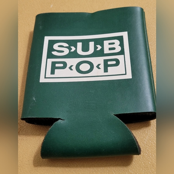 SUB POP Original Koozie Green NWOT Drink Beer Can Cozy Koozy Bottle Music Label - Picture 10 of 10